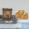 Hand Carved Floral Photo Frame Figurine Picture Holder Tabletop Wall Mounted Antique Modern