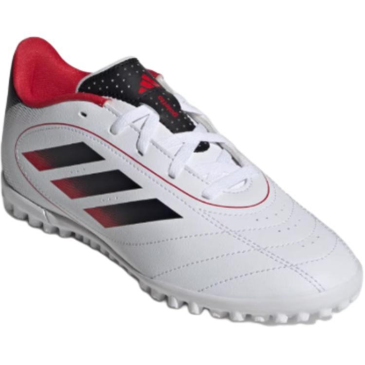 Adidas GOLETTO 9 Abrasion Resistant Low Top Soccer Shoes White Black Kids' Sneakers IH0103