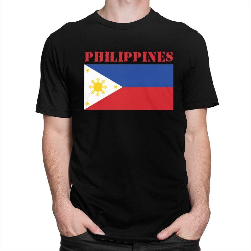 Custom Philippines Flag Tshirts for Men Short Sleeves T Shirt Fashion Tshirt Loose Fit Pure Cotton Tees Gift