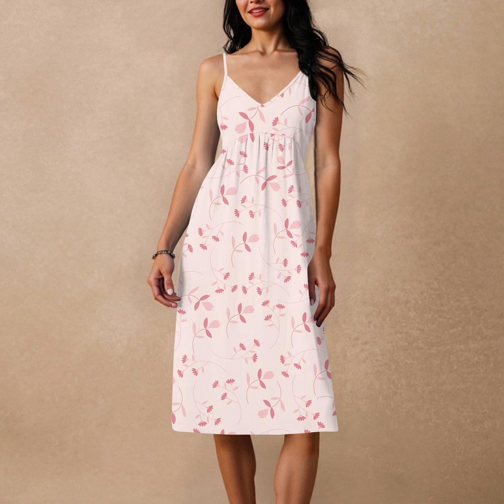 Dámské špagetové šaty bez zad s mašlí, volné, ležérní, plážové, prázdninové, letní šaty