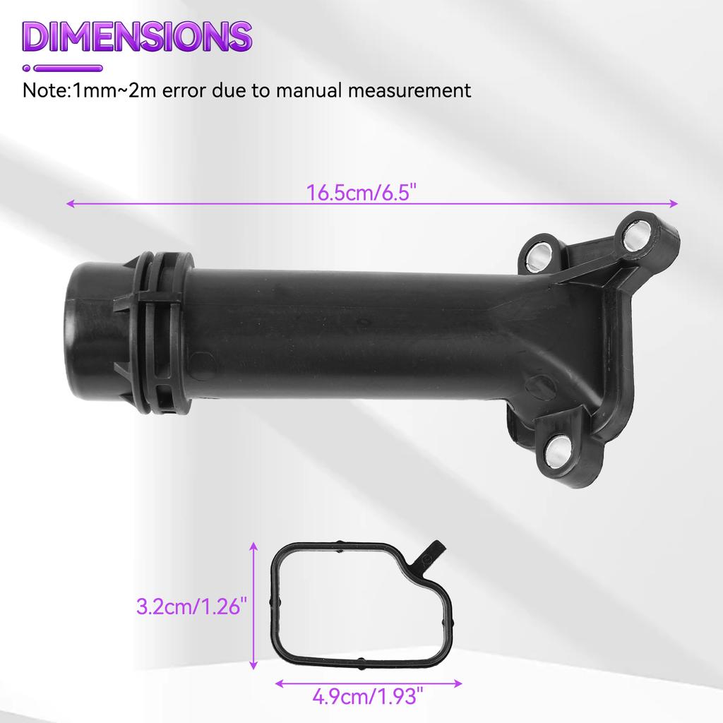 Kühlmittelstutzen Wasserrohr Schlauchrohrverbinder Passend für BMW 1 2 3 4 5 6 7er Reihe X1 X3 X4 X5 X6 Mini R55 bis R61 11127810707