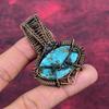 Tibetan Turquoise Pendant Copper Wire Wrapped Pendant Rainbow Moonstone Jewelry Designer Jewelry