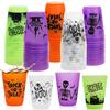 8/16Pcs Halloween Plastic Drinking Cup Boo Skull Trick or Treat Juice Cocktail Cups for Halloween Party Table Decor Supplies