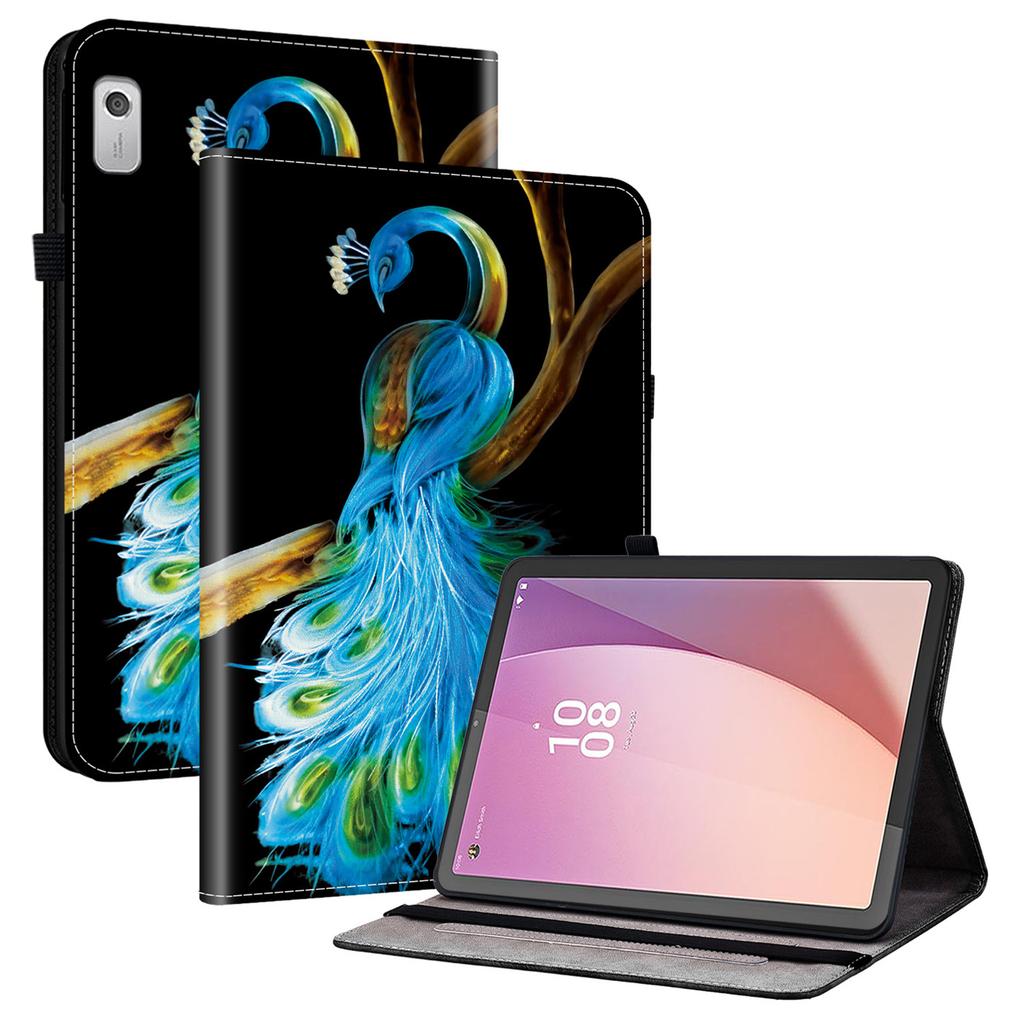Pro Lenovo Tab M9 Kožené pouzdro Vzor Tištěný Stojánek Kryt na tablet se sloty na karty