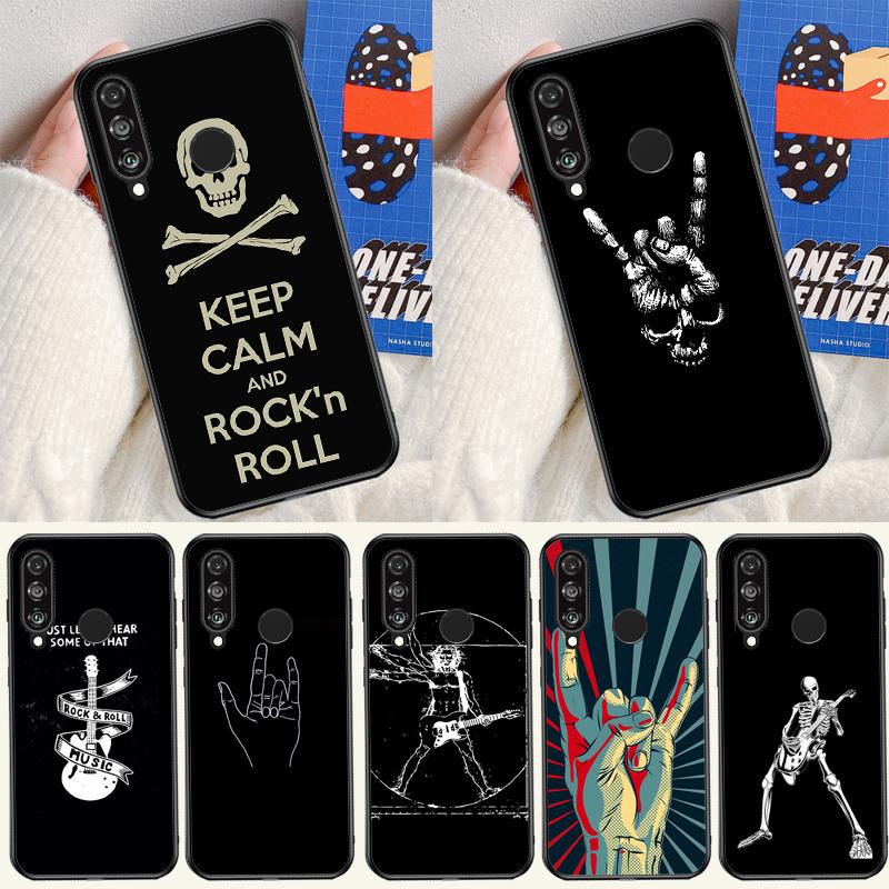 Rock Roll Skull For Huawei P30 P20 P40 Lite P60 Pro Nova 5T 12s 12i 11i Y90 Y70 Y60 Y61 Y91 Y72 9 10 SE Case