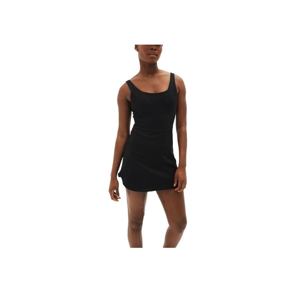 Nike One Solid Color Comfortable Casual Knitted Sleeveless Dress Women Dresses Black FQ7865-010