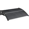 Front Door Canopy Outdoor Awning Aluminium Rigid Plastic Polycarbonate Rain Shelter UV Water Rain Resistant 100 X 75cm Black