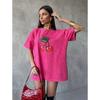 Fashion Wind Fashion Print Round Neck Loose Short Sleeves Cotton T-shirt Loose Printed Cotton T-shirt