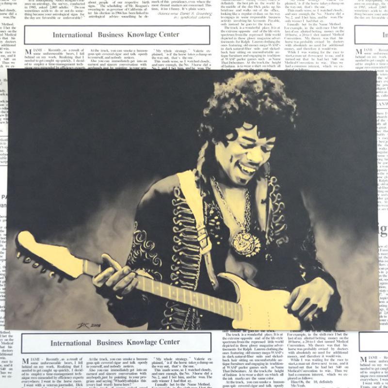 Jimi Hendrix Retro Rock Band Decorative Poster