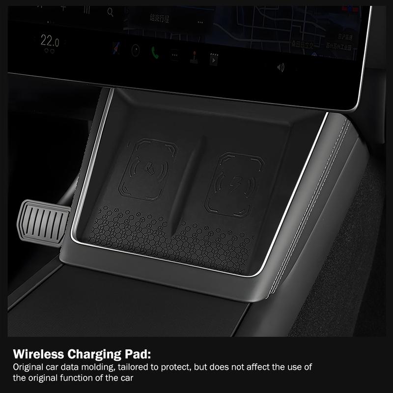 For Tesla Model Y Juniper Launch 2025 2026 8Pcs Car Wireless Charging Pad Silicone Cup Holder Window Lift Switch Button Panel