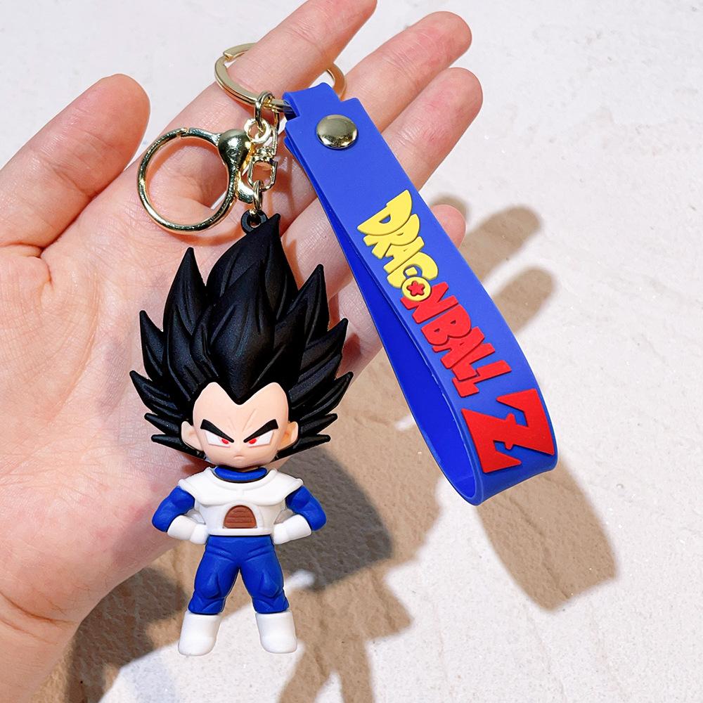 Anime Keychain PVC Cartoon Cartoon Figure Trunks Son Goku Piccolo Buu Vegeta Figures Key Chain Keyring Bag Decor