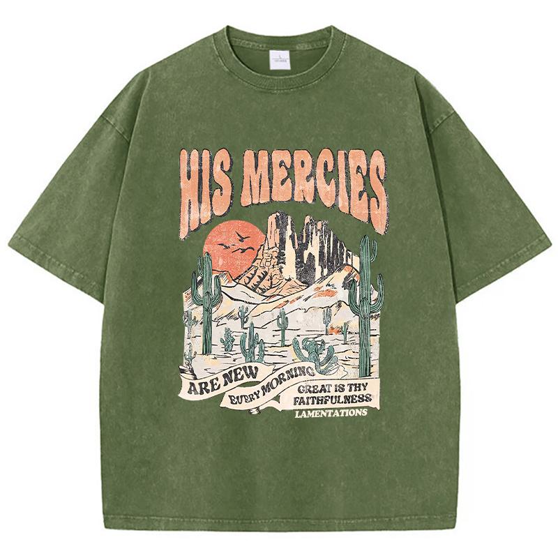 His Mercies Are New Every Morning Female T-Shirt Casual Sport T Shirts Summer Breathable Clothing Cool Street Short Sleeve