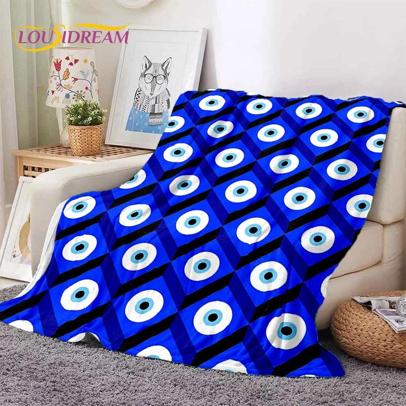 Evil Eye Turkey Blue Nazar Eye of Horus Soft Flannel Blanket for Beds Bedroom Sofa Picnic,Throw Blanket for Outdoor Leisure Gift