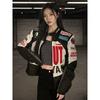 Dámská motocyklová bunda Cyklistické svrchní oblečení Vintage Street Style Vyšívaná Oxford tkanina Dlouhý rukáv