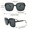3 Pairs of Women's Square Frame Fashionable Personalized Glasses and Clothing Accessories