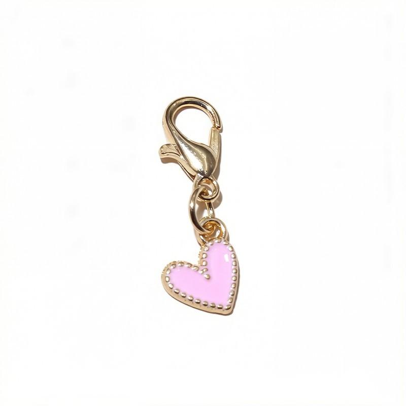 10Pcs Enamel Heart Charm Lobster Clasp Pendant Colorful Alloy Love Heart Dangle Charms For Diy Jewelry Making Keychain Bag Decor