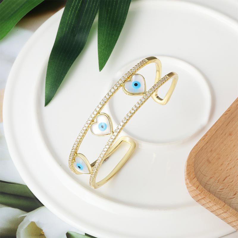 High-end Design Geometric Shape Devil's Eye Love Hollow Bracelet Versatile Fashion Bracelet