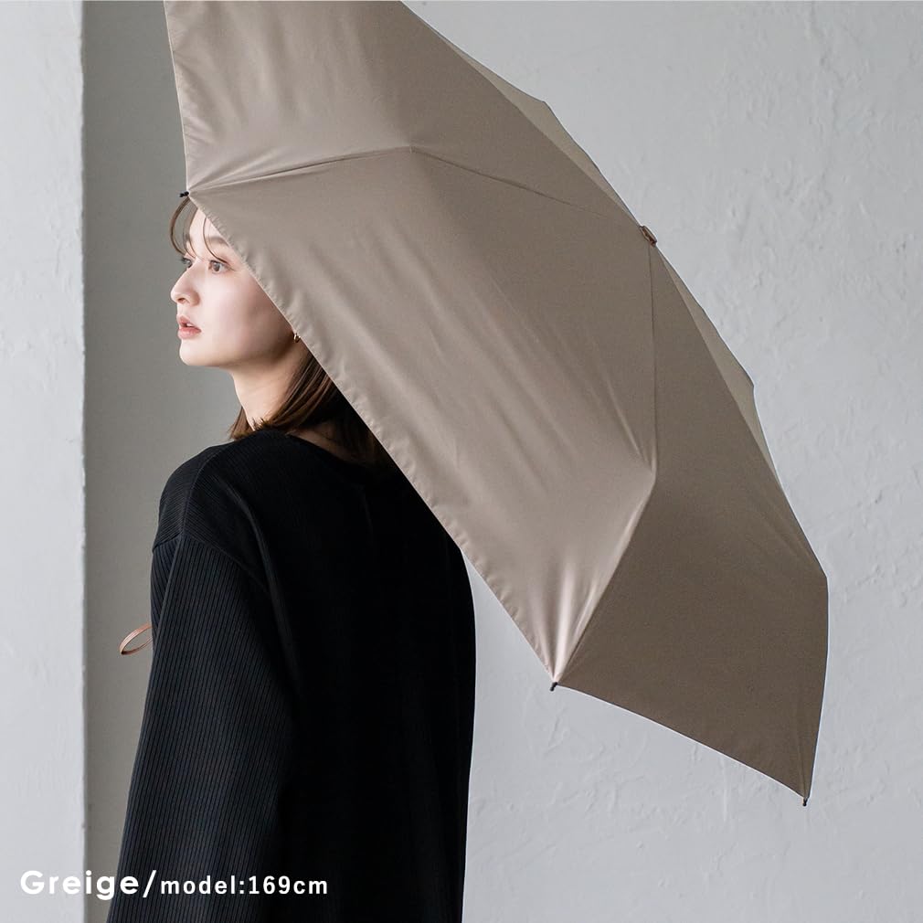 Vita Felice Folding Umbrella for Sun and Rain Umbrella for Women [VITAFELICE] (60cm Ribs/Tote Bag) pru-30179z (Greige)