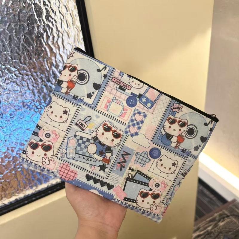 Cute Cartoon Camera Sanrio Hello Kitty Handbag Portable Large Capacity Makeup Bag Kawaii Kt Cat Anime Periphery Storage Bag