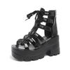 Fashion Women's Sandals Fashion Thick Bottom Gladiator Sandals Punk Style Platform Sandals for Women Peep-toe Wedges Sandal Roman Shoes