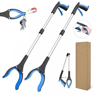 1er-Pack 34 Zoll extra langer Greifer mit 360° drehbarer Backe und Magnet, faltbares Greifhilfe-Mobilitätshilfe-Werkzeug