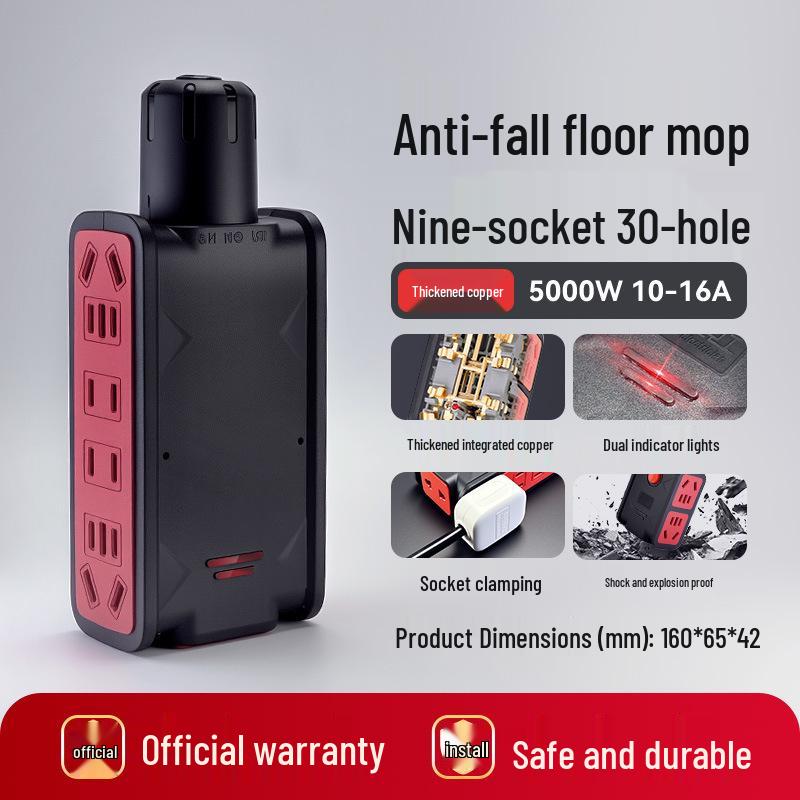 16A 6000W Explosionsgeschützte Hochleistungs-Steckdosenleiste mit kabellosem Bodenwischer und unzerbrechlichem Ingenieurdesign