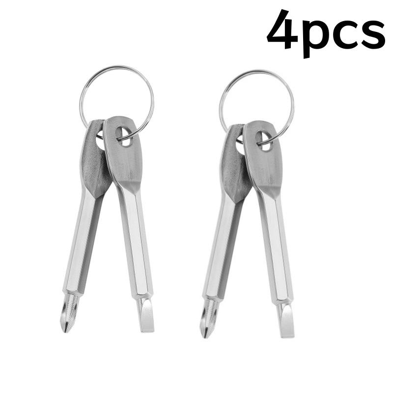 Portable Phillips Slotted Screwdriver Set Key Ring Mini Pocket Cross Screw Keychain Multifunctional Repair Tools Outdoor Gadget