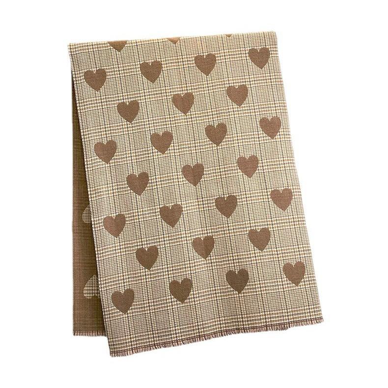 Scarf Women's Winter Fashion Versatile Houndstooth Love Shawl Outer Layer Thickened Warm High End Imitation Cashmere Scarf
