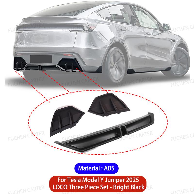 For Tesla Model Y Juniper 2025 Rear Bumper Side Corner Diffuser Lip Splitters Lower Corner Spoiler Aprons Wrap Angle Accessories