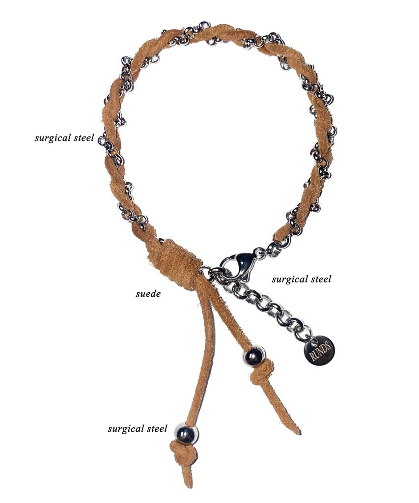 Runds Suede Chain Bracelet (Brown)