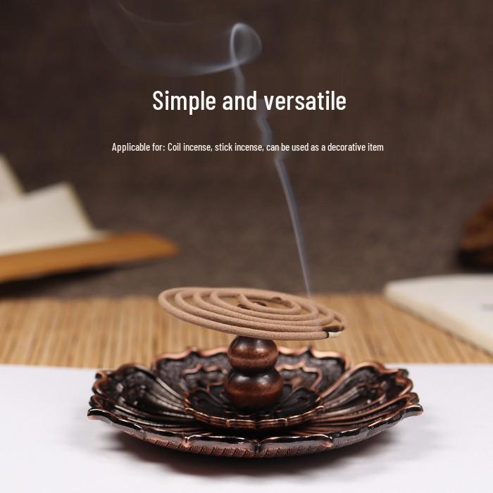 Lotus Multi-Hole Incense Holder with Tongs - Indoor Ornament & Burner