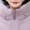 Plus Size Middle Age Women's Long Down Coats Winter Vintage Prakas Hooded Elegant Thick Warm Puffer Jackets Woman Outerwears