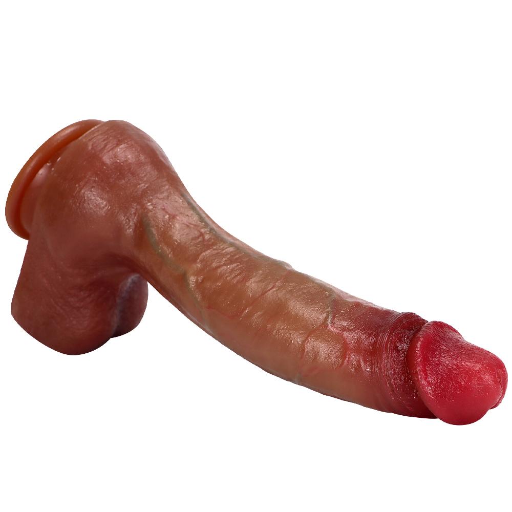 26cm Women's Masturbator Dildo with Sucker Super Soft Silicone Sex Toys Realistic Penis Anal Plug