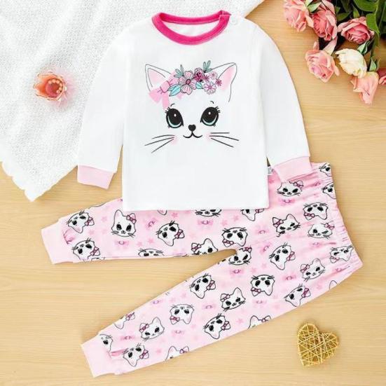 Spazoro Toddler Child Girls Outfit Sets, Warm Cute Print Fall Winter Casual Sweatshirts and Pants for Girls Pink Size 5 T