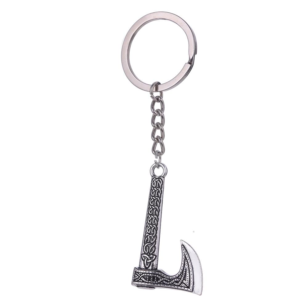 Dreamtimes Viking Axe Pendant Keychain Stainless Steel Men's Celtic Rune Vintage Protector Jewelry Gift Wholesale