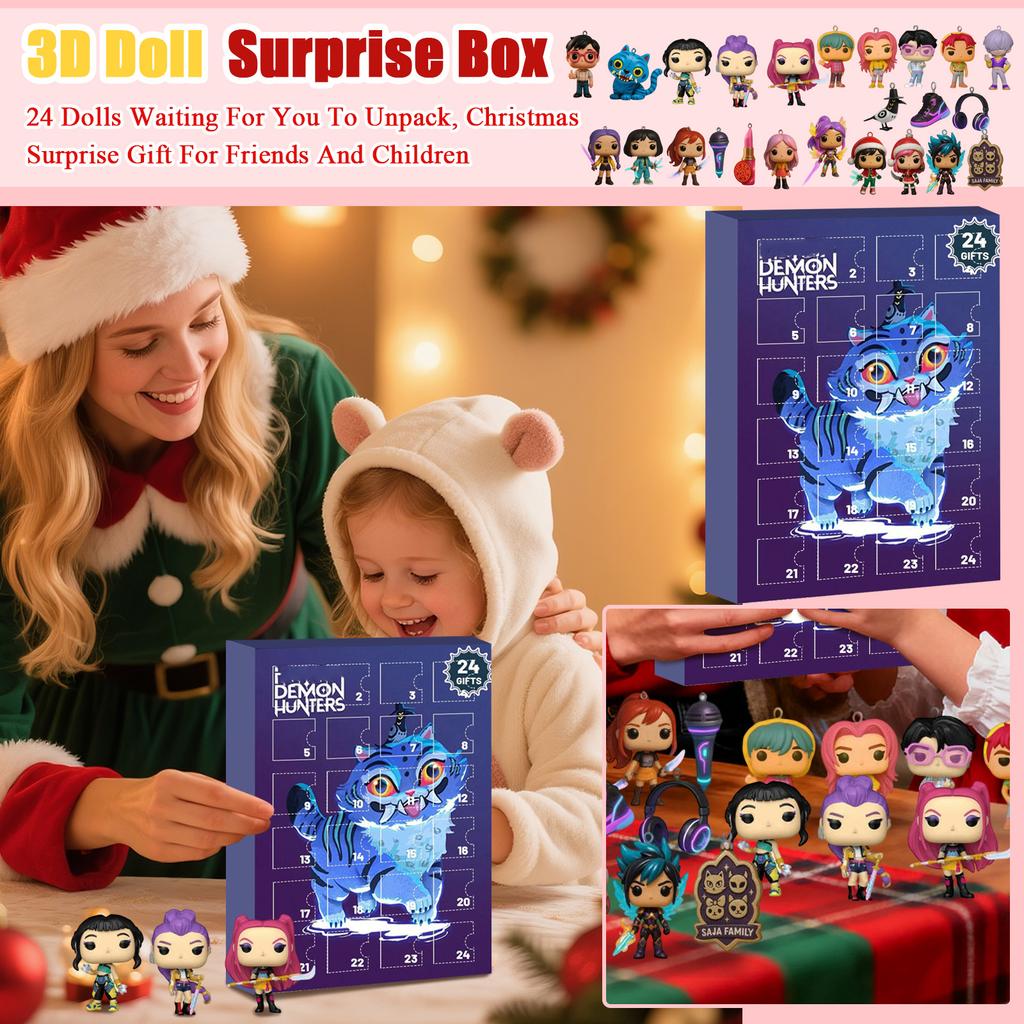 3D Doll Surprise Box, 24 Dolls Waiting For You To Unpack, Christmas Surprise Gift For Friends And Children