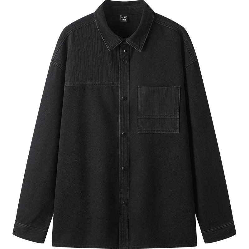 Мужская мягкая джинсовая рубашка-куртка Semir с длинным рукавом S