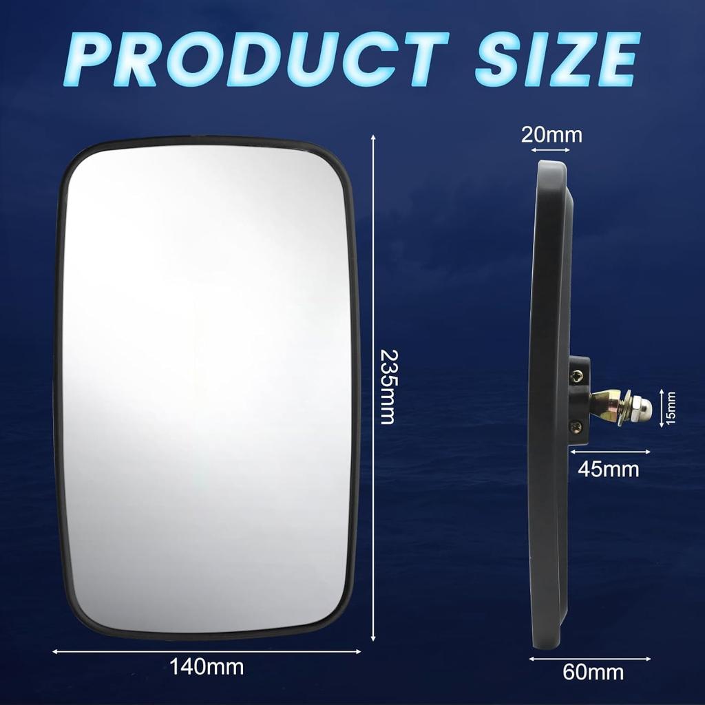 Biqing Large Side Mirrors Adjustable Auxiliary Rectangular Blind Spot Mirrors for Compatible with Trailers and Forklifts 2-Piece (5.3"x9") 360°