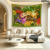 Maya the Bee Tapestry, Cartoon La Abeja Maya & Friends Honeycomb Print Wall Hanging for Kids Bedroom Home Decor