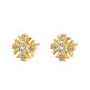 Pendientes de Flor de Cruz de Diamante Completo 2026 Agujeros de Oreja Femeninos Agujas de Oreja S925 Personalidad de Moda Pendientes de Lirio para Hombre