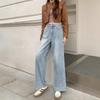 2024 Autumn Women's Slimming Retro Wide-Leg Jeans - Loose, Drapey, Floor-Length Straight-Leg Pants