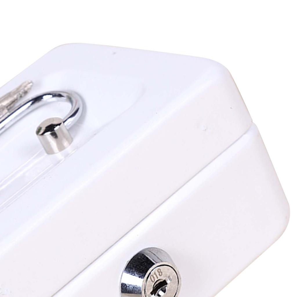 Cash Box with Money Tray Metal Storage Safe Lock Box Mini Locking Cash Box Money Saving Organizer