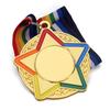 1 st Flerfärgad Femstjärnig Medalj Med Färgat Band Guld Silver Koppar Färg Medalj För Olika Tävlingar Souvenir Tomma Medaljer