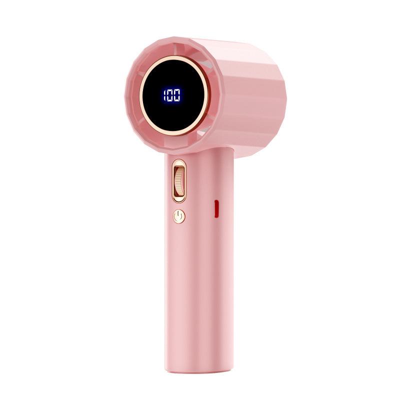 Southeast Asia 2026 Leafless Mini Handheld Fan: 100-Speed Digital Display, Powerful High-Speed Breeze 165x59x64 mm