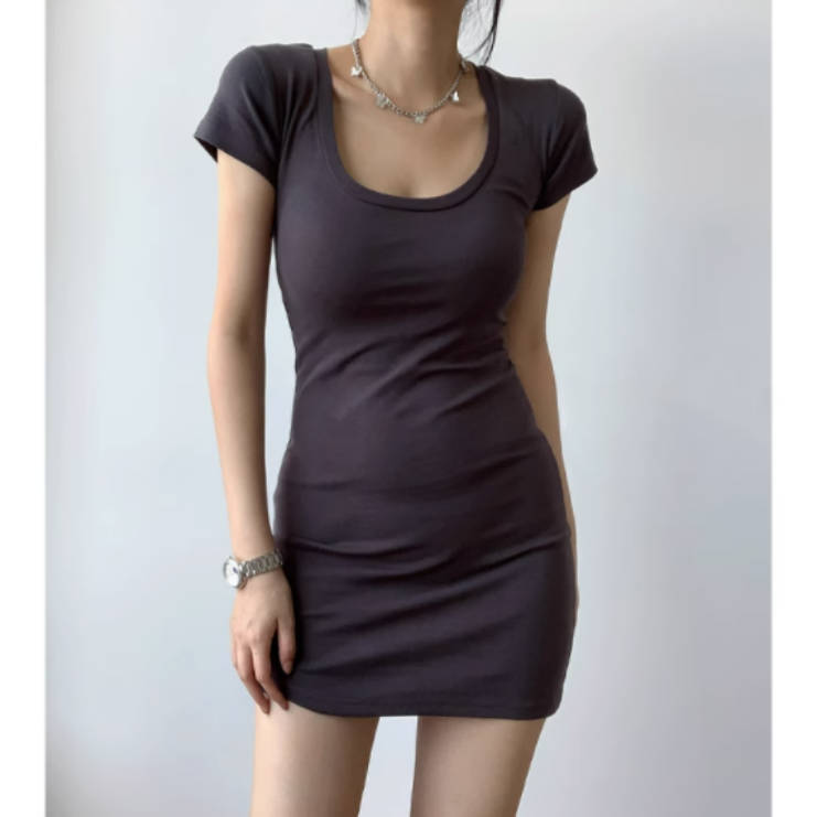 Pure desire sexy tight hot girl dress women's clothing autumn new short skirt pink waist and thin skirt