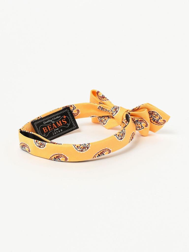 [BEAMS PLUS] Silk Big Paisley Bow Tie for Men, Yellow, One Size, 38440073107