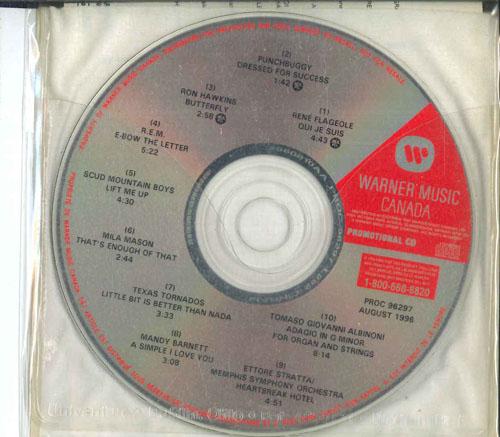 CD РАЗЛИЧНЫЕ Warner Music Canada Август 1996 V PROC96297 WARNER MUSIC CA 1996 Канада Рок Б/у