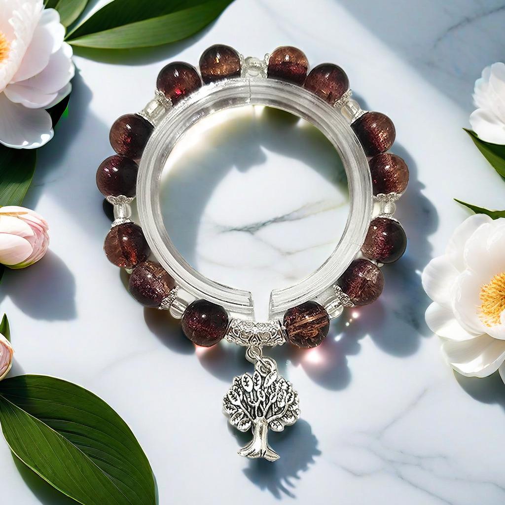 Стеклянный браслет 10 мм «Фантастический взрыв цветов»: Шарм-бабочка с градиентом. Нишевый дизайн для женщин и лучших подруг.