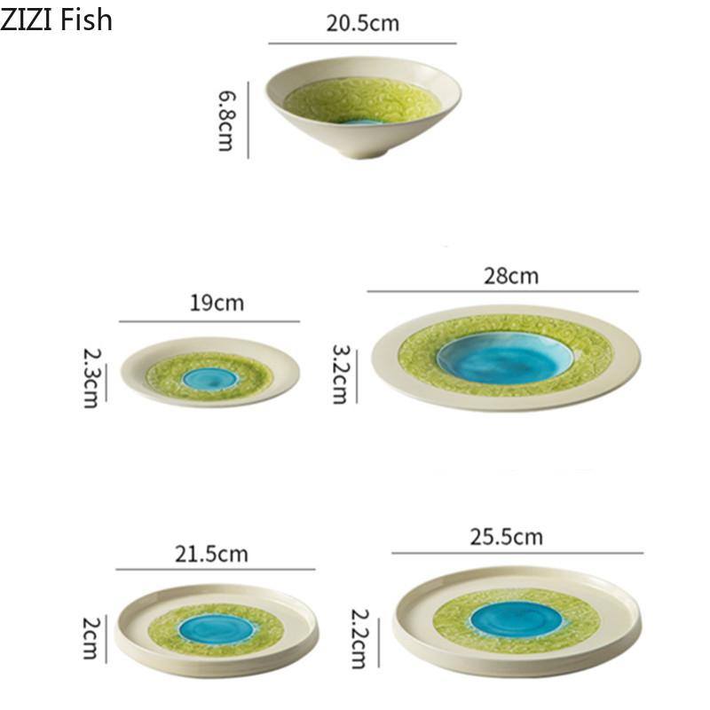 Hotel Restaurant Ceramic Steak Plate Decoration Nordic Style Home Kitchen Dessert Plate Tableware Creative Breakfast Salad Plate