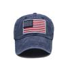Popular washed old baseball caps, European and American versatile flag embroidered pure cotton men's and women's baseball caps